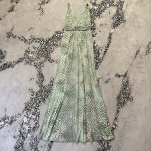 Tart Collections Dress Womens Size S Green Multi Snake Pastel Adrianna Maxi